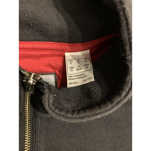 Reebok Full Zip Sweatshirt Red Black Size XLarge Mens Heavyweight 1979 - Picture 6 of 8